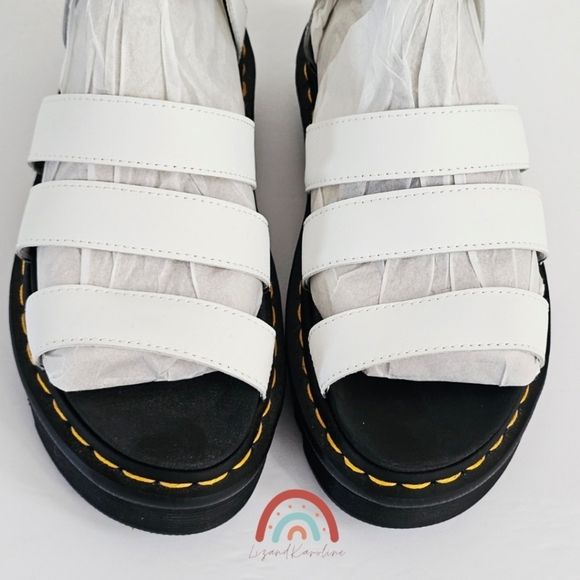 New! Dr. Martens Blaire White Leather Strap Sandals EU 38 - Picture 11 of 16